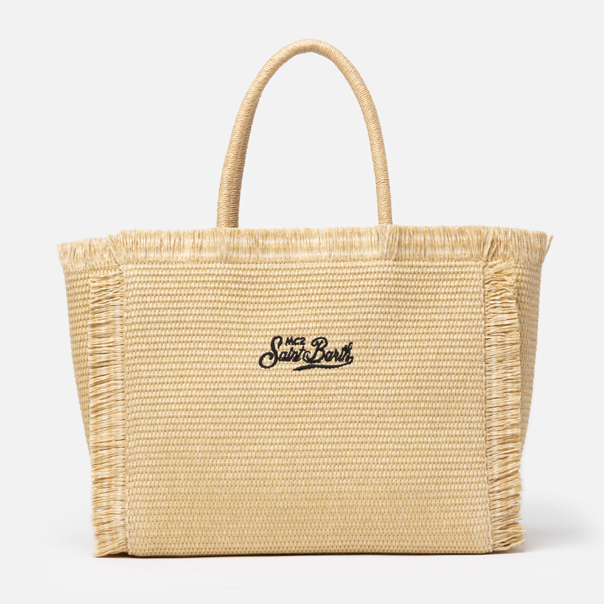 MC2 SAINT BARTH BEIGE STRAW EFFECT VANITY TOTE BAG