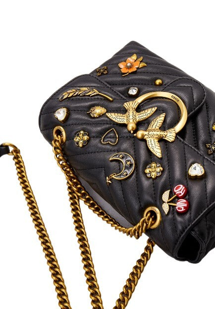 LADY LOVE BAG PUFF MAGIC PINS – Black PINKO