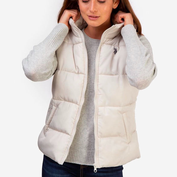 U.S. Polo Assn. Classic Puffer Vest in off white size L