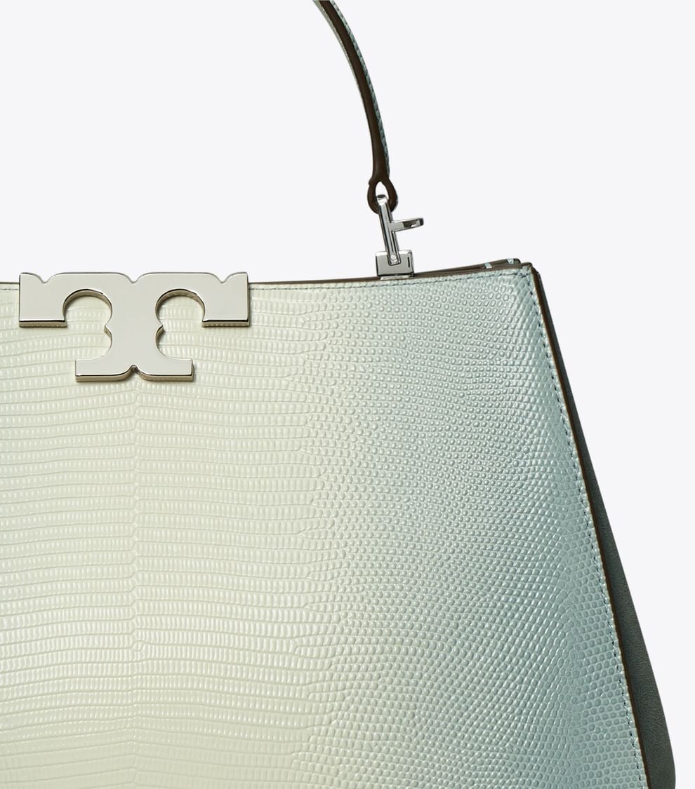Tory Burch Eleanor Lizard Satchel in Blanc
