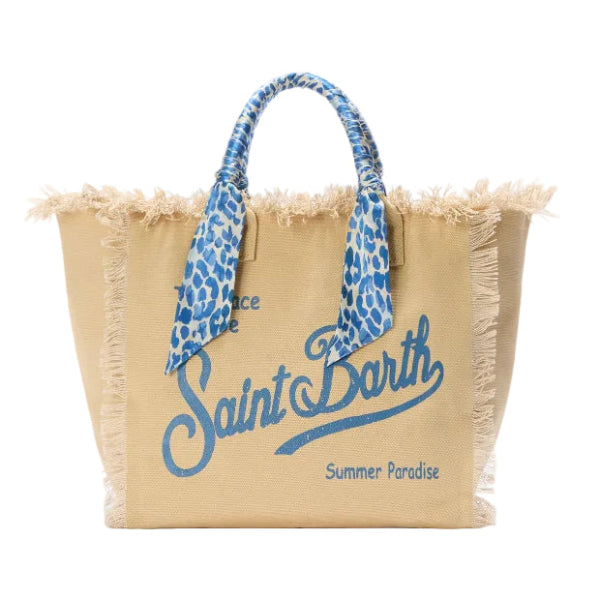 MC2 SAINT BARTH VANITY CANVAS SAFARI PRINT BEIGE BAG