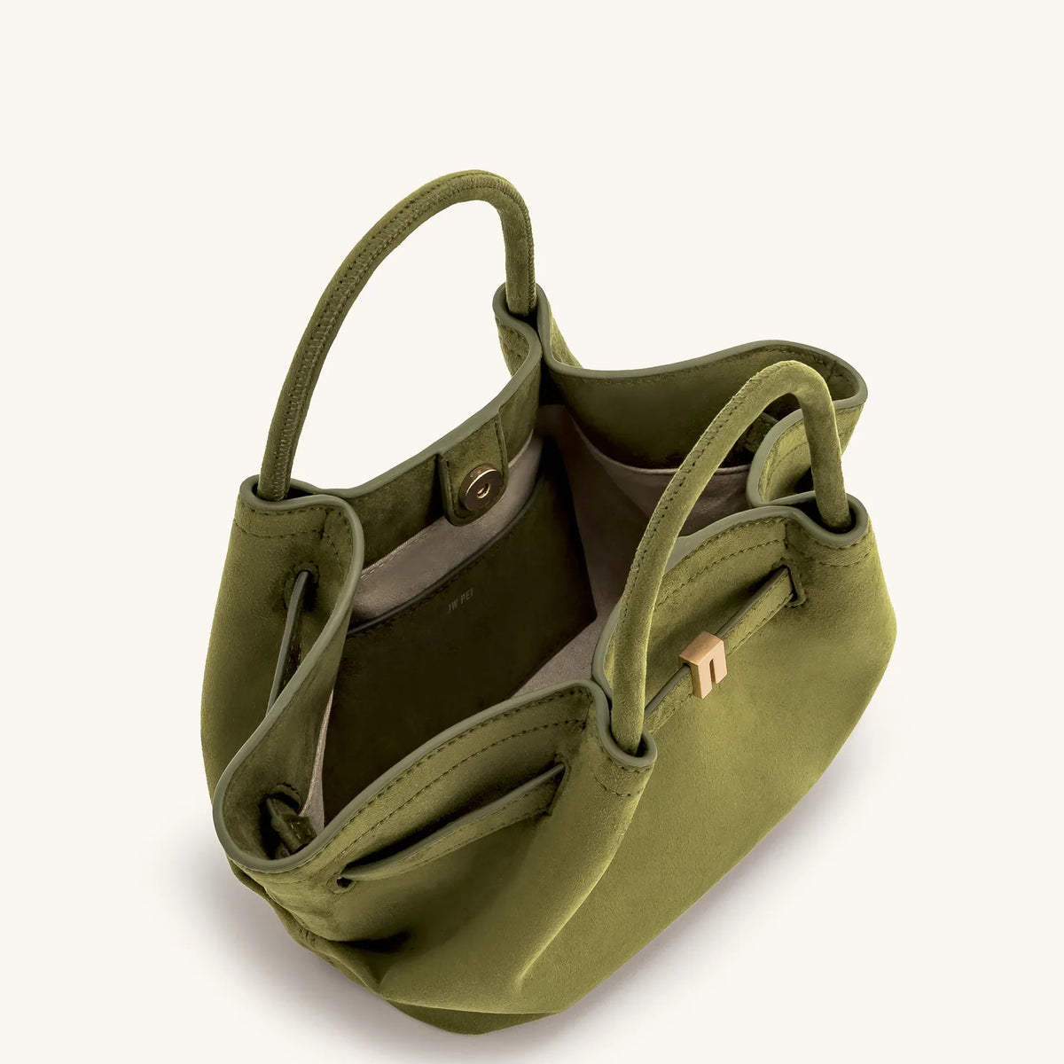 JW PEI Hana Suede Mini Tote Bag in Dark Olive