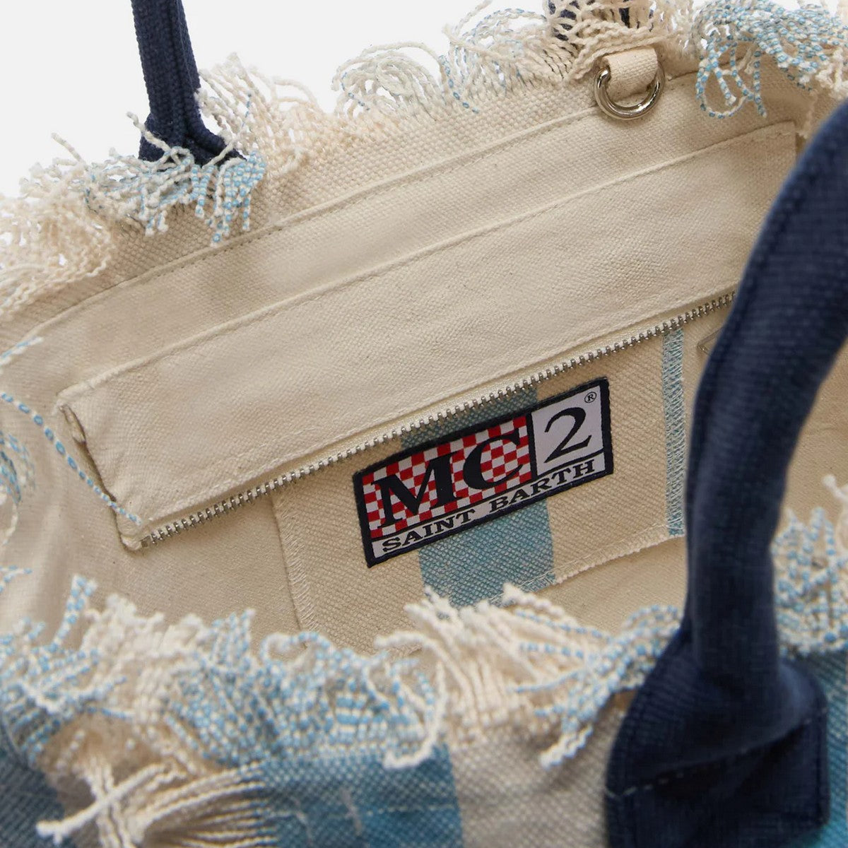 MC2 SAINT BARTH colette vertical-stripes tote bag in blue