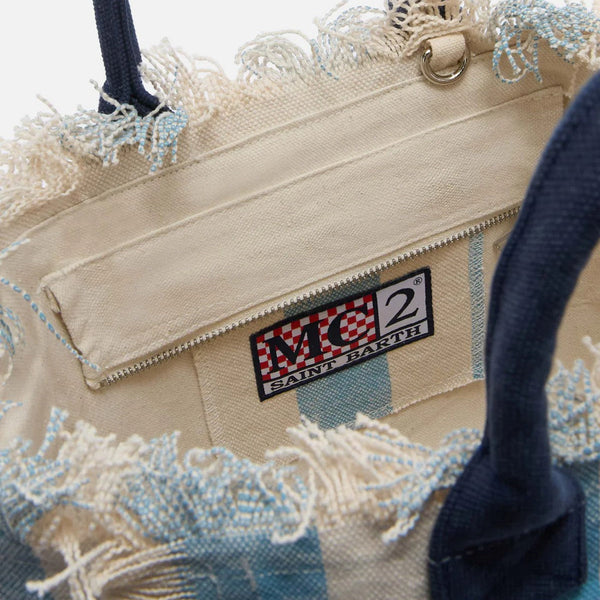 MC2 SAINT BARTH colette vertical-stripes tote bag in blue