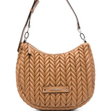 Karl Lagerfeld K/Weave Hobo Bag in caramel brown color