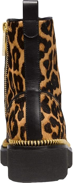 Michael Kors Haskell fighting boot in calf hair with leopard print and nails 7m