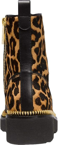 Michael Kors Haskell fighting boot in calf hair with leopard print and nails 7m