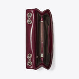 Tory Burch Kira Diamond Quilt Distressed Shoulder Bag In Dark Carmine