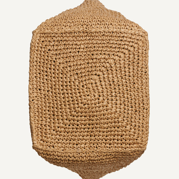 DKNY Paloma Crochet Raffia Logo Tote