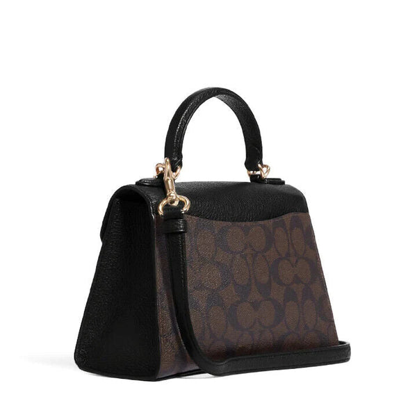 Coach Pepper Satchel In Signature Canvas Black