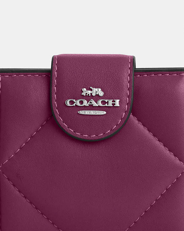 Coach Medium Corner Zip Wallet With Puffy Diamond Quilting