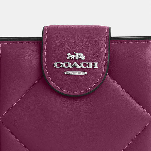 Coach Medium Corner Zip Wallet With Puffy Diamond Quilting