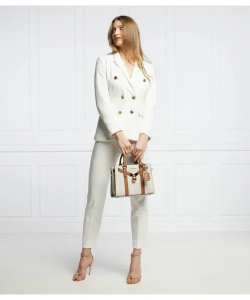 Michael Kors Nouveau Hamilton Small Logo and Leather Satchel