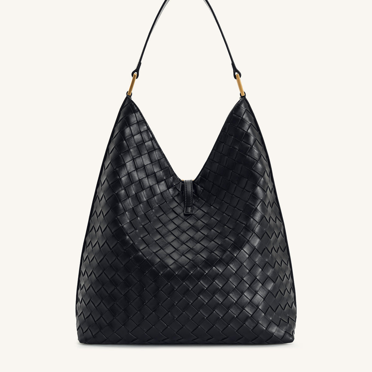 JW PEI Aria Woven Texture Shoulder Bag in Black