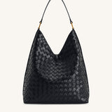 JW PEI Aria Woven Texture Shoulder Bag in Black