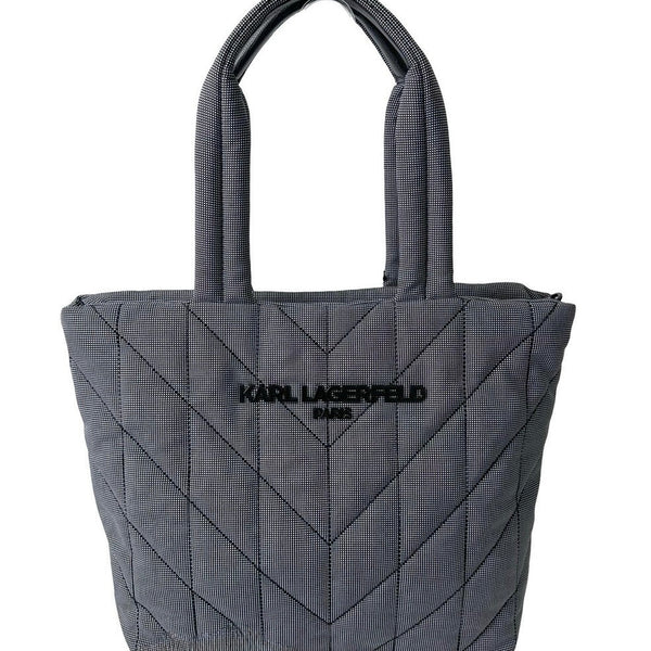 Karl Lagerfeld Paris Voyage Quilted Black & White Large Tote Bag