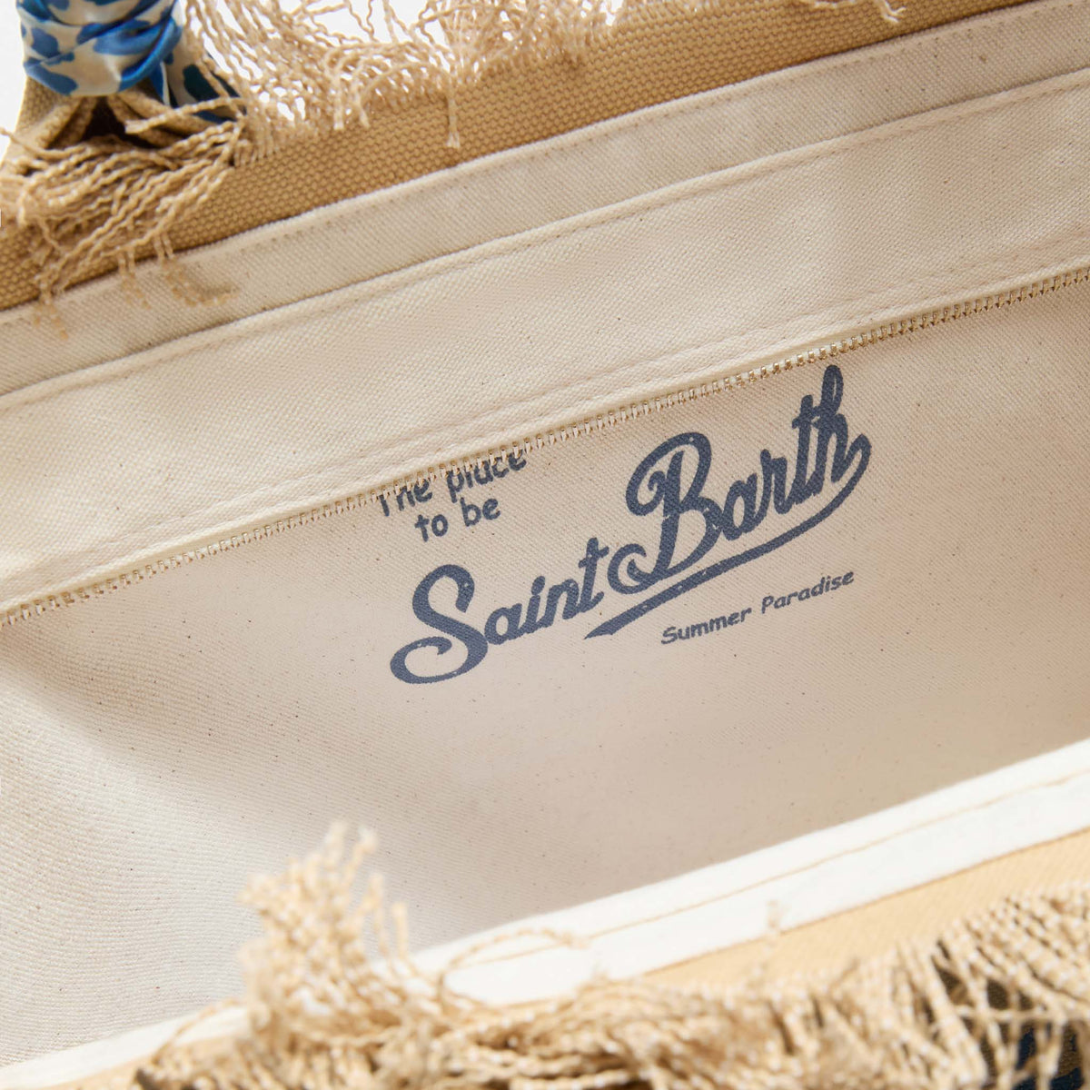 MC2 SAINT BARTH VANITY CANVAS SAFARI PRINT BEIGE BAG