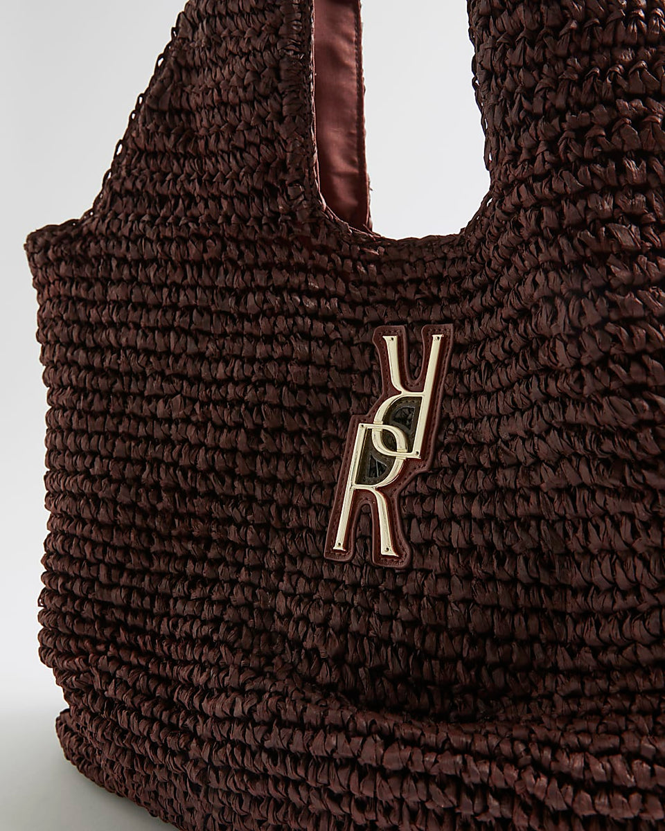 River island Brown Raffia Shopper Bag
