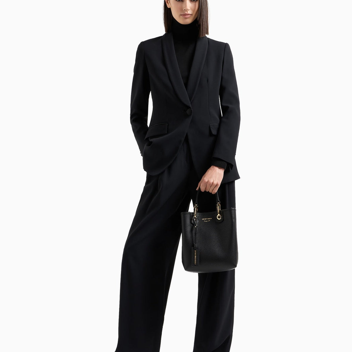 EMPORIO ARMANI DEER-PRINT MYEA VERTICAL SHOPPER BAG