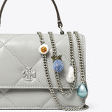 Tory Burch Mini Kira Diamond Quilt Charm Top-Handle Crossbody