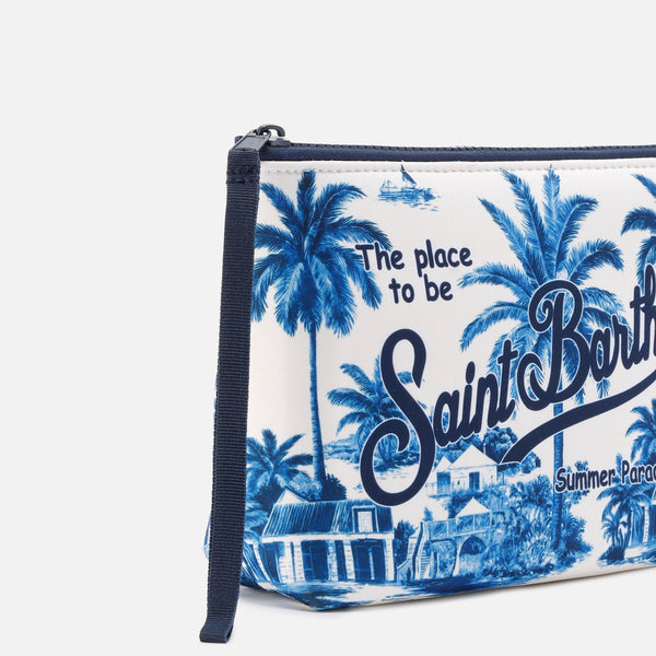 MC2 SAINT BARTH ALINE SCUBA POUCH WITH TOILE DE JOUY PRINT | SPECIAL EDITION