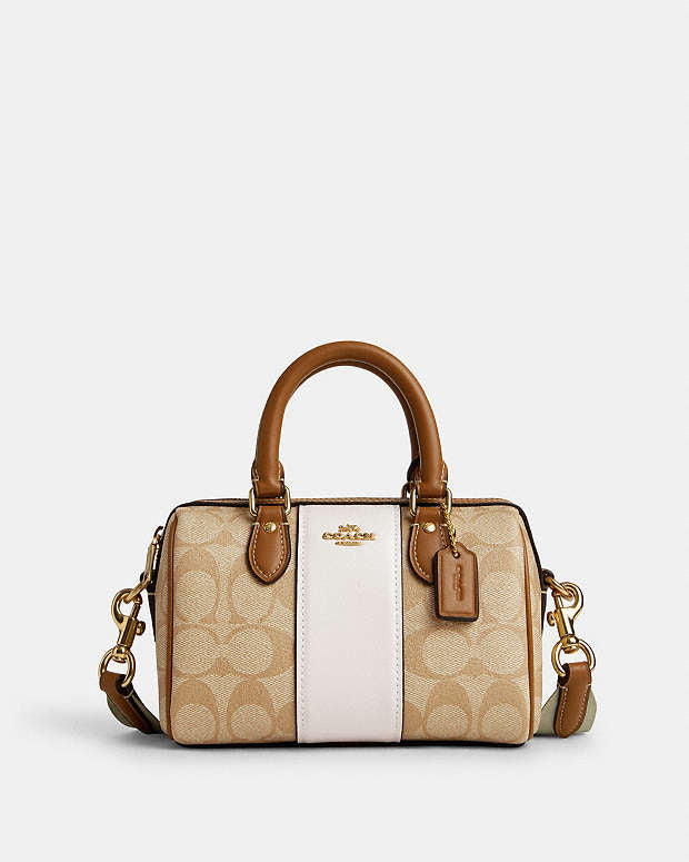 Coach Mini Rowan Crossbody In Signature Canvas With Stripe