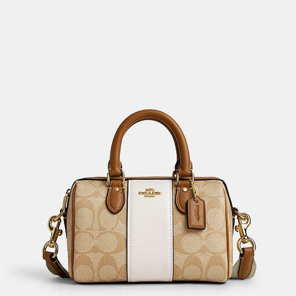 Coach Mini Rowan Crossbody In Signature Canvas With Stripe