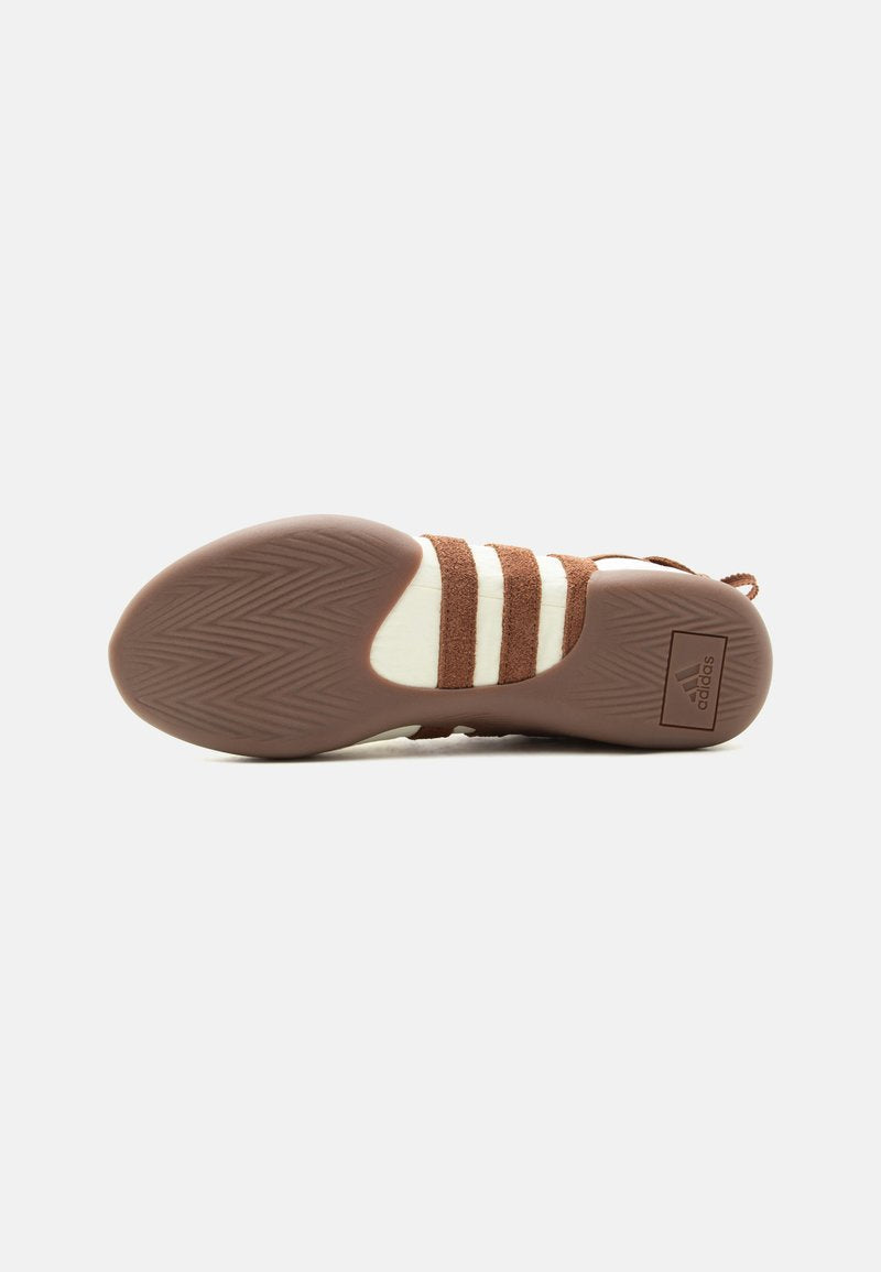TAEKWONDO MEI BALLET W - Ankle strap ballet pumps - cream white/preloved brown/gold-coloured metallic size 38