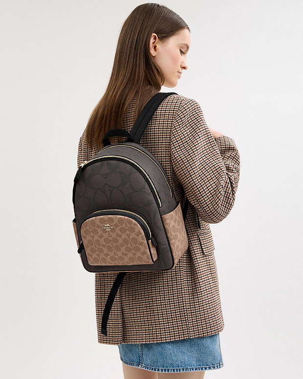 Coach Court Backpack In Blocked Signature Canvas