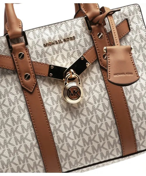Michael Kors Nouveau Hamilton Small Logo and Leather Satchel