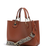 Emporio Armani Small MyEA shopper Bag with Deer Print in Camel