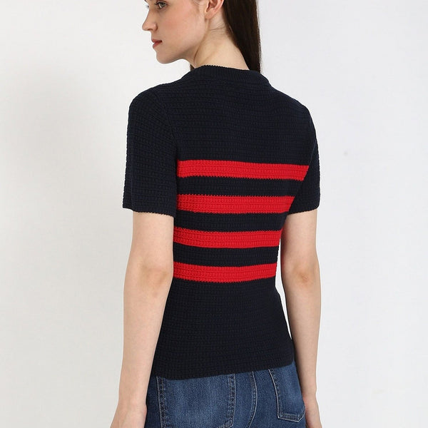 Tommy Hilfiger Gold Button Textured Knit Sweater size M