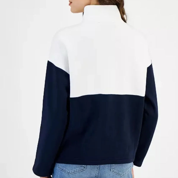 Tommy Hilfiger Women's Colorblocked Quarter-Zip Sweatshirt  size L