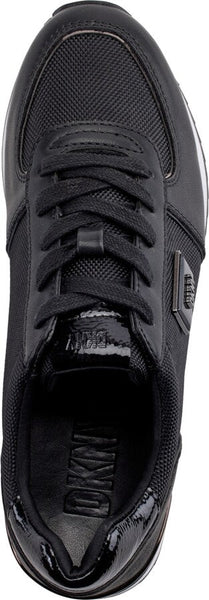 DKNY Women's Davie Lace-Up Wedge Sneakers - Black/ Pebble Combo size 8.5