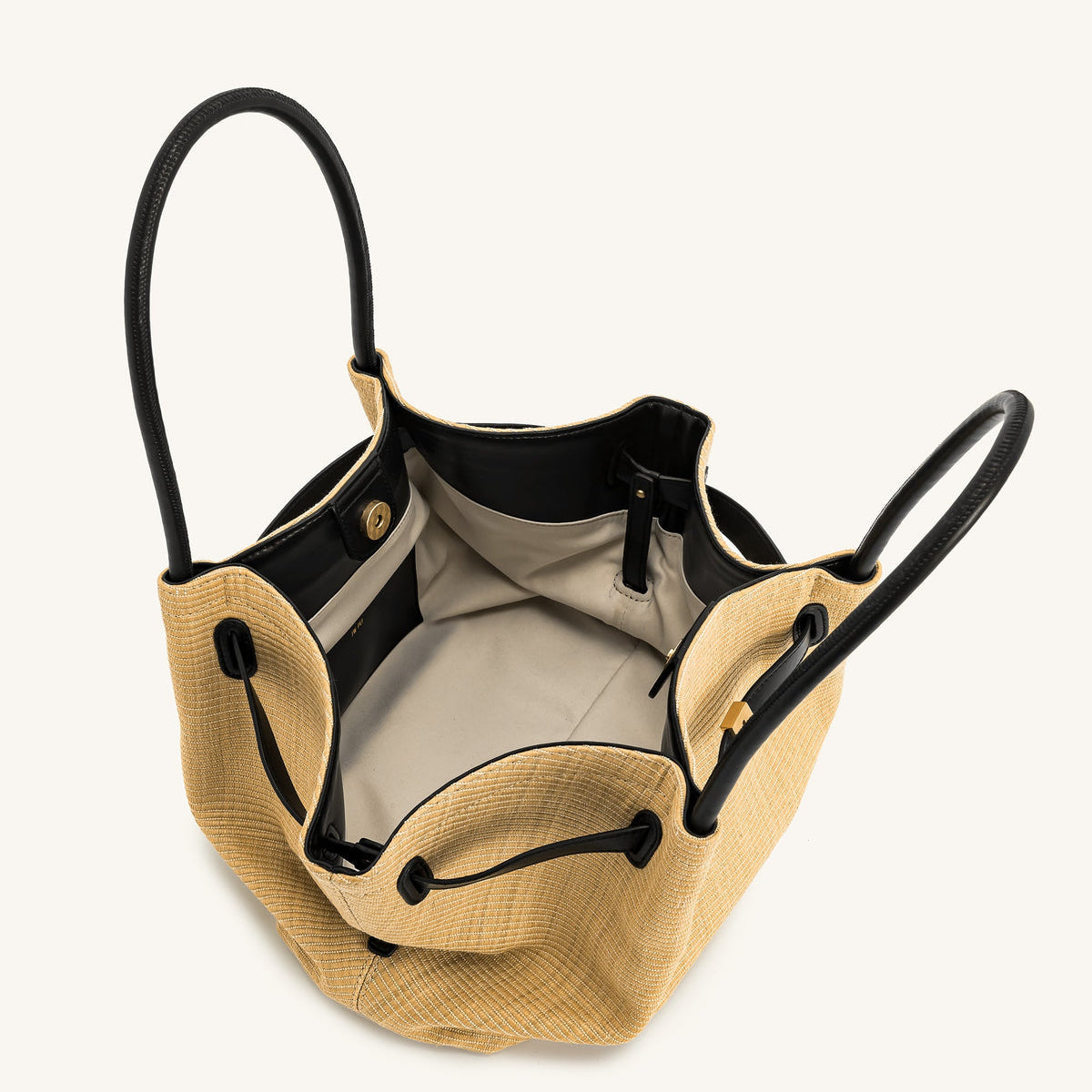 Hana Medium Faux Straw Tote Bag - Brown