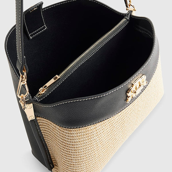 River island Beige Raffia Bucket Bag
