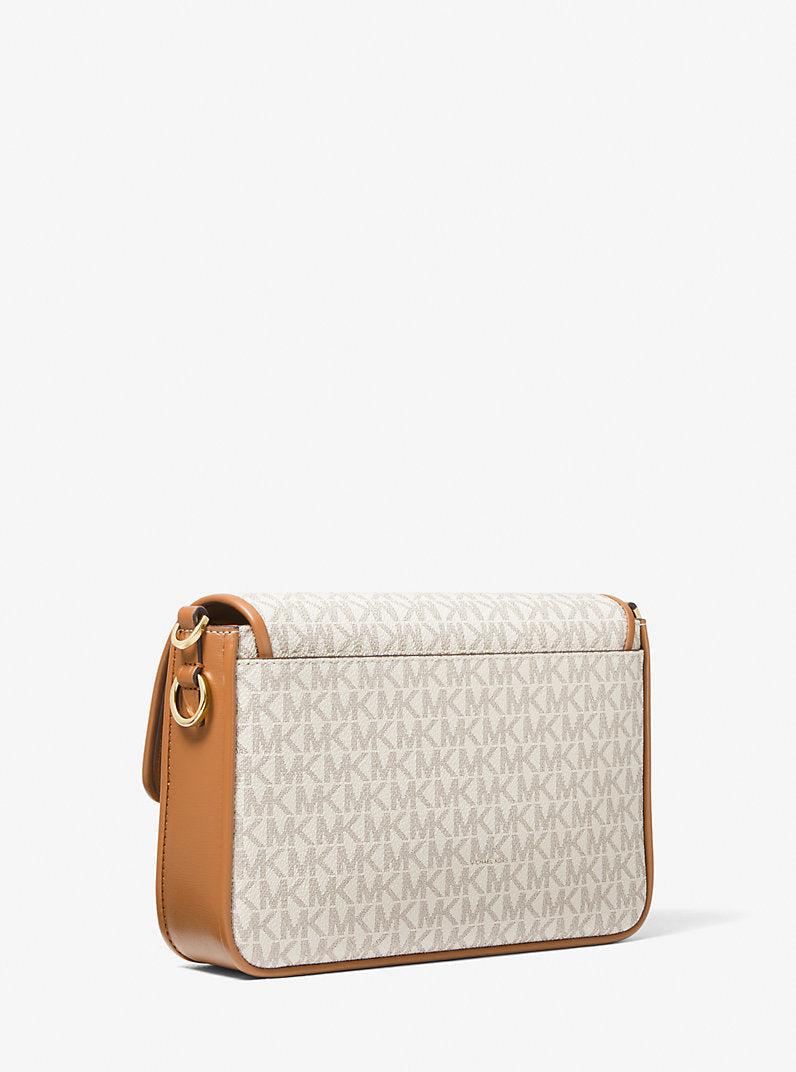 Michael Kors Bradshaw Medium Logo and Leather Messenger Bag