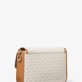 Michael Kors Bradshaw Medium Logo and Leather Messenger Bag