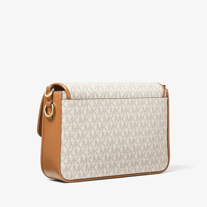 MICHAEL KORS Bradshaw Medium Logo and Leather Messenger Bag