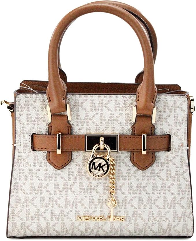 MICHAEL KORS HAMILTON XS MINI CROSSBODY SATCHEL MK KEY LOCK BAG VANILLA