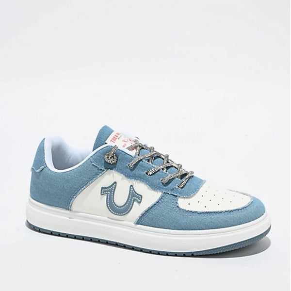 True Religion Allison White & Light Blue Shoes size 39