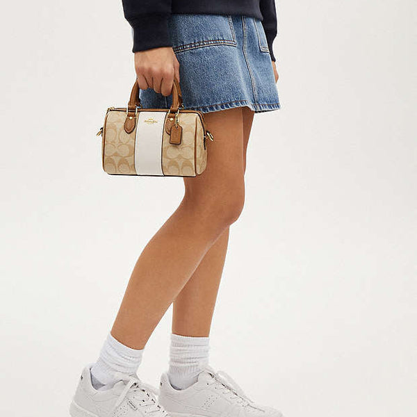 Coach Mini Rowan Crossbody In Signature Canvas With Stripe