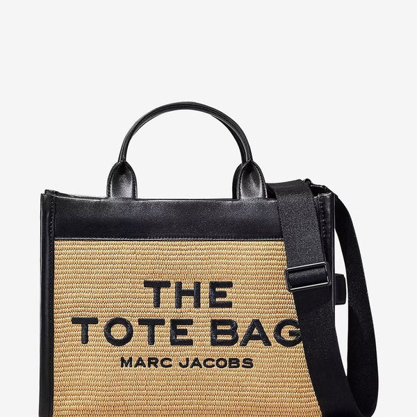 The Woven Medium Tote raffia and leather bag Marc Jacobs