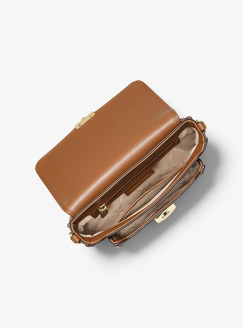 Michael Kors Bradshaw Medium Logo and Leather Messenger Bag