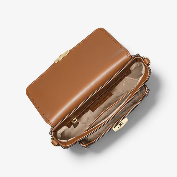 Michael Kors Bradshaw Medium Logo and Leather Messenger Bag