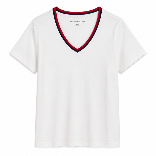 Tommy Hilfiger Women's V-Neck Essential T-Shirt Large