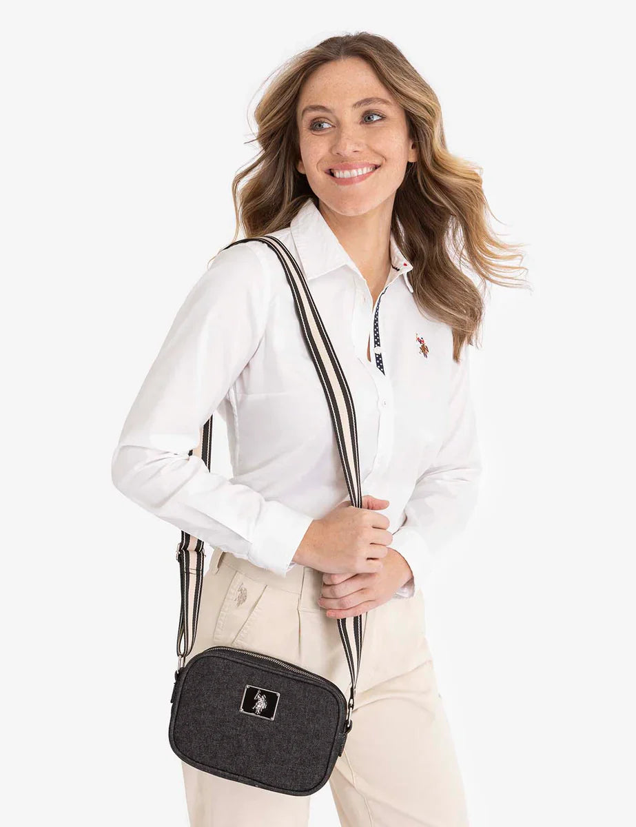 US Polo ASSN denim Classic Zip Crossbody Bag