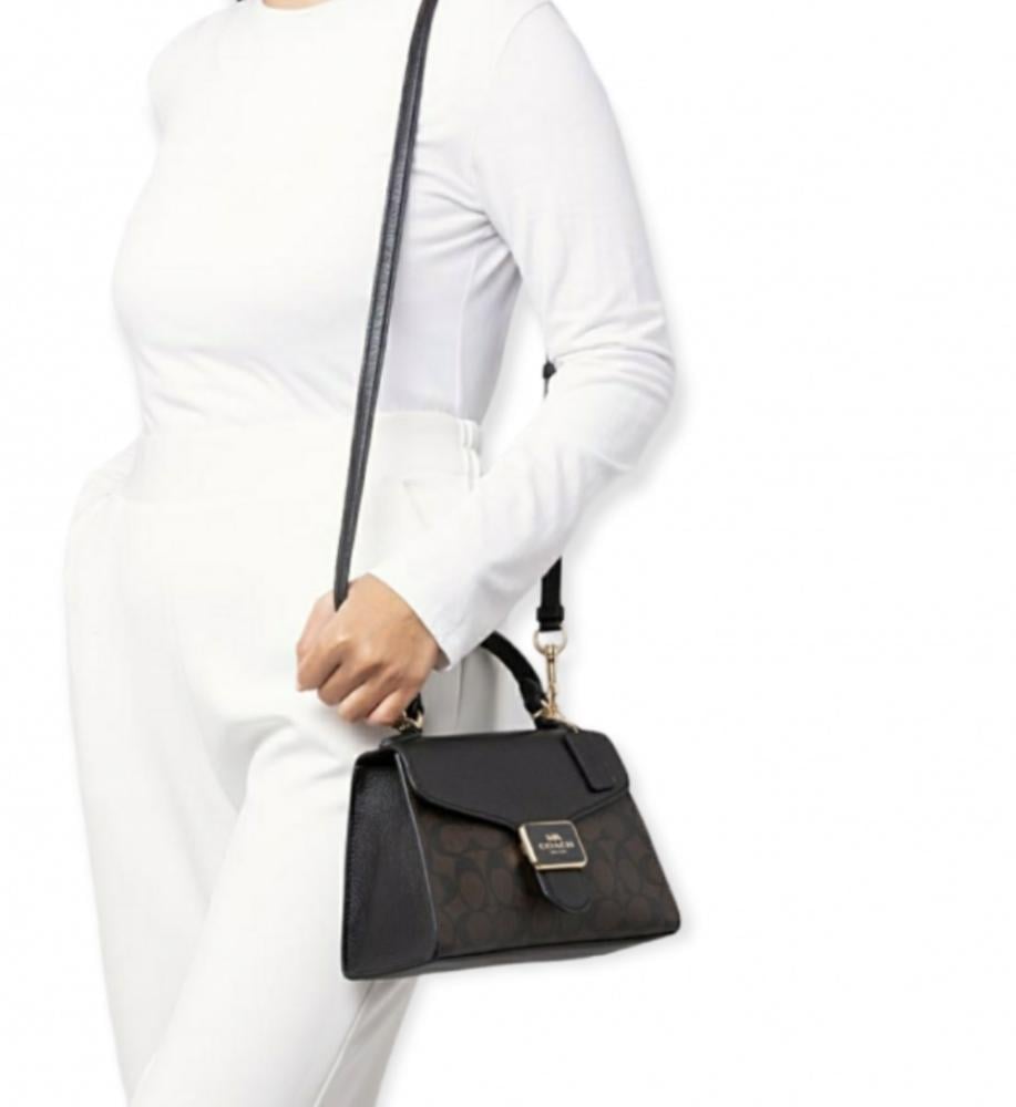 Coach Pepper Satchel In Signature Canvas Black