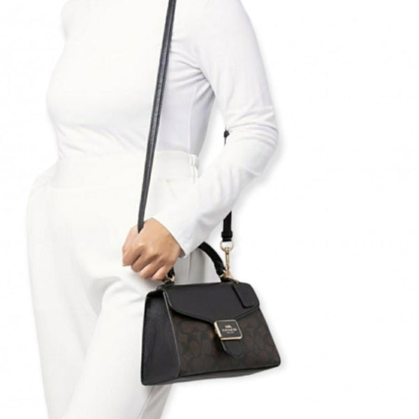 Coach Pepper Satchel In Signature Canvas Black