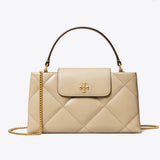 Tory Burch Kira Diamond Quilt TOP-HANDLE Bag In Light Stone